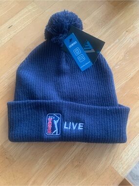 PGA TOUR LIVE Navy Pom Beanie 
brand new!